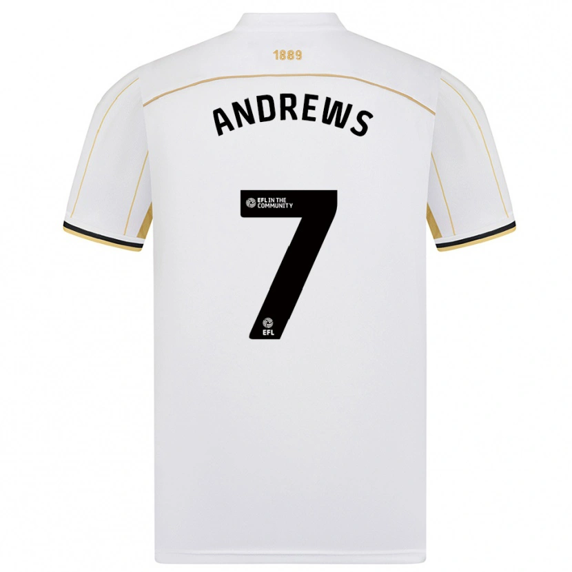 Danxen Hombre Camiseta Amy Andrews #7 Blanco Oro 2ª Equipación 2025/26 La Camisa México