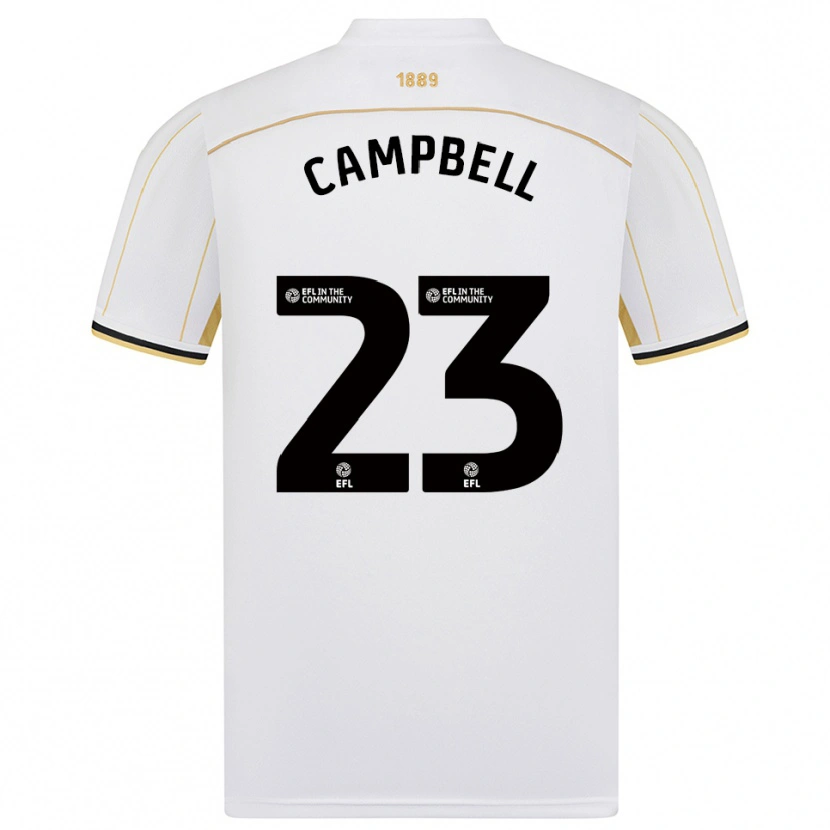 Danxen Hombre Camiseta Tyrese Campbell #23 Blanco Oro 2ª Equipación 2025/26 La Camisa México