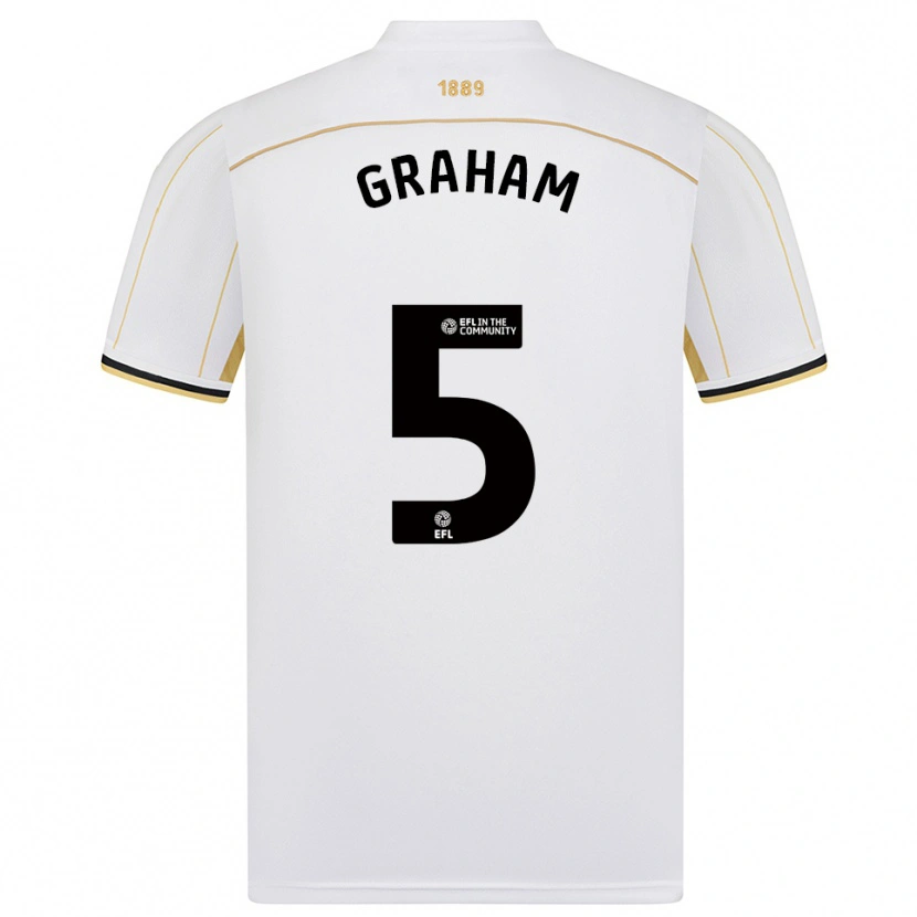 Danxen Hombre Camiseta Molly Graham #5 Blanco Oro 2ª Equipación 2025/26 La Camisa México