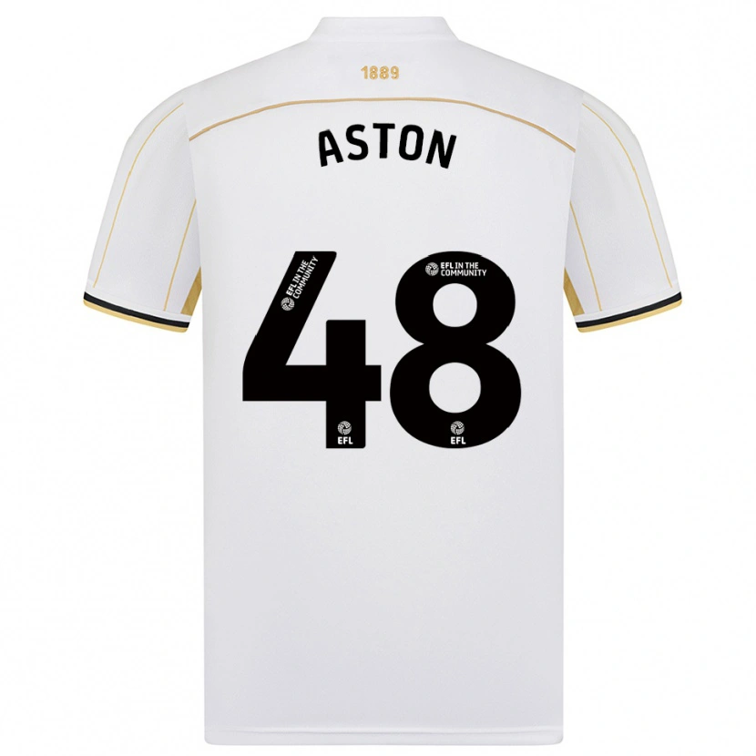 Danxen Hombre Camiseta Sam Aston #48 Blanco Oro 2ª Equipación 2025/26 La Camisa México