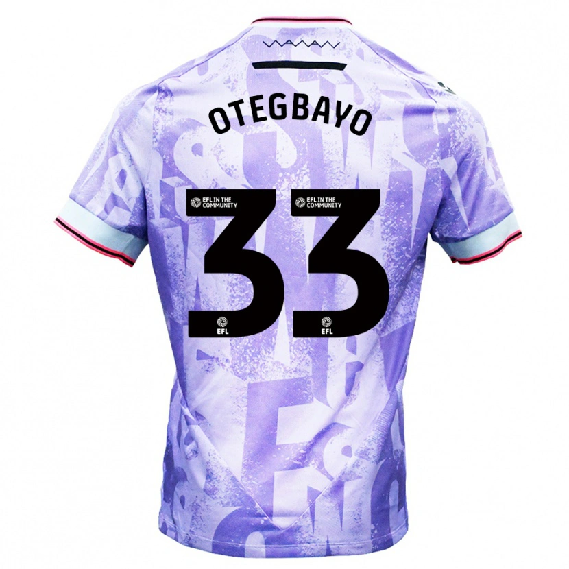 Danxen Hombre Camiseta Gabriel Otegbayo #33 Lila Blanco 2ª Equipación 2025/26 La Camisa México