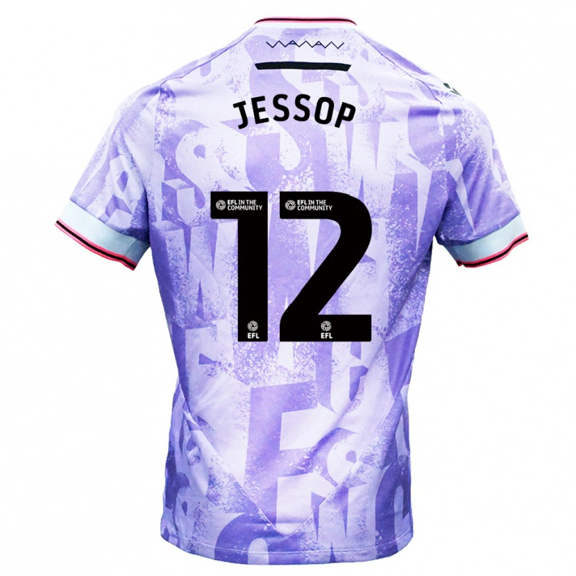 Danxen Hombre Camiseta Jacob Jessop #12 Lila Blanco 2ª Equipación 2025/26 La Camisa México
