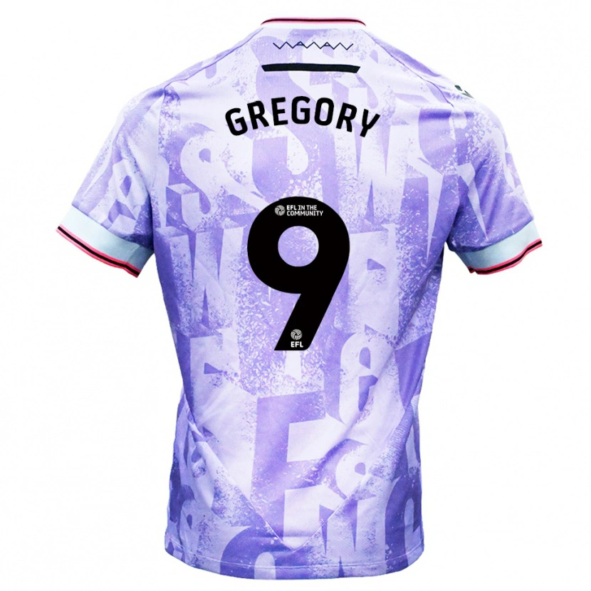 Danxen Hombre Camiseta Lee Gregory #9 Lila Blanco 2ª Equipación 2025/26 La Camisa México
