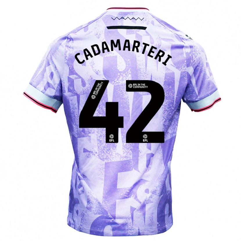 Danxen Hombre Camiseta Bailey Cadamarteri #42 Lila Blanco 2ª Equipación 2025/26 La Camisa México