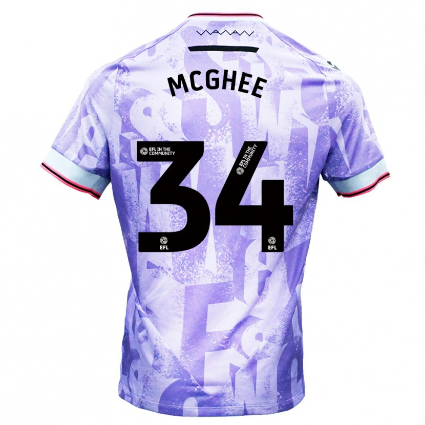 Danxen Hombre Camiseta Cole Mcghee #34 Lila Blanco 2ª Equipación 2025/26 La Camisa México