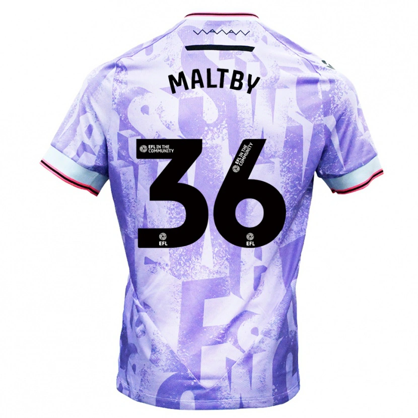 Danxen Hombre Camiseta Mackenzie Maltby #36 Lila Blanco 2ª Equipación 2025/26 La Camisa México
