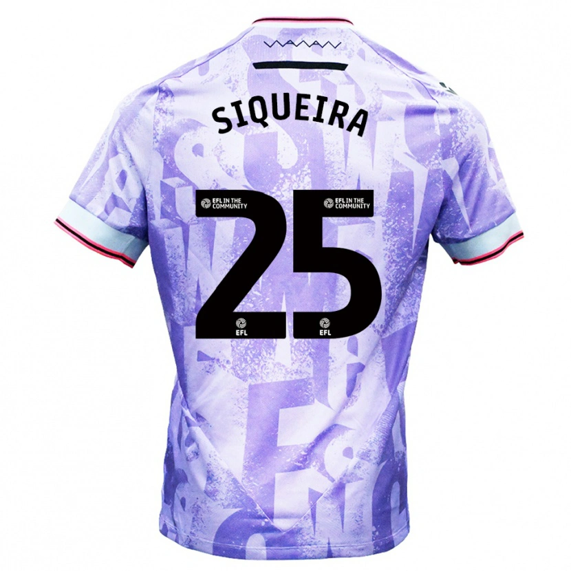Danxen Hombre Camiseta Guilherme Siqueira #25 Lila Blanco 2ª Equipación 2025/26 La Camisa México