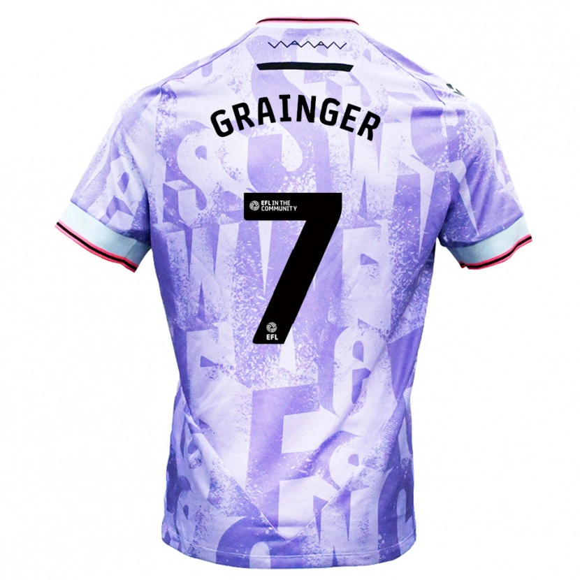 Danxen Hombre Camiseta William Grainger #7 Lila Blanco 2ª Equipación 2025/26 La Camisa México