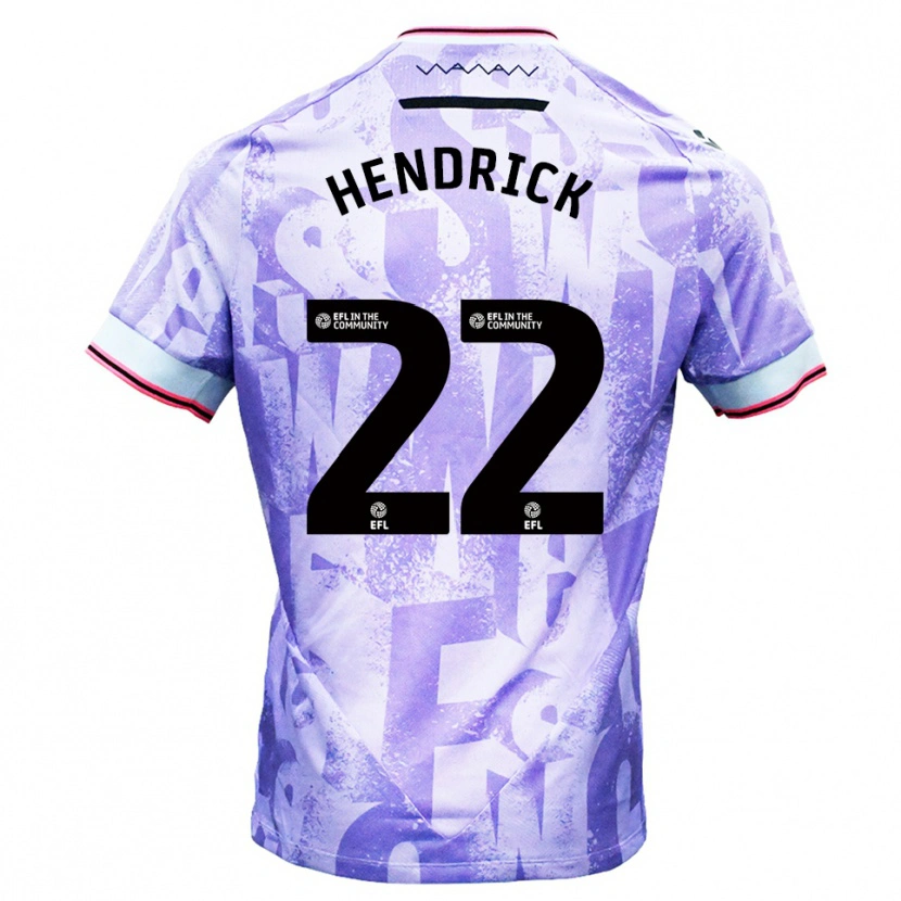 Danxen Hombre Camiseta Jeff Hendrick #22 Lila Blanco 2ª Equipación 2025/26 La Camisa México
