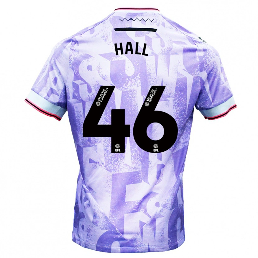 Danxen Hombre Camiseta Jack Hall #46 Lila Blanco 2ª Equipación 2025/26 La Camisa México