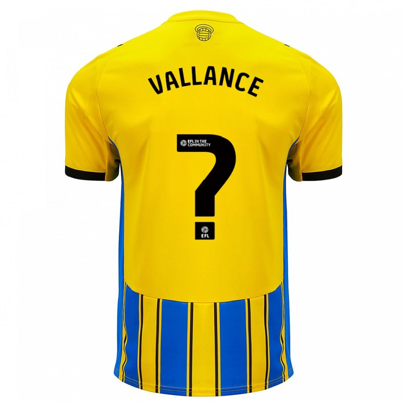 Danxen Hombre Camiseta Jake Vallance #0 Azul Amarillo 2ª Equipación 2025/26 La Camisa México