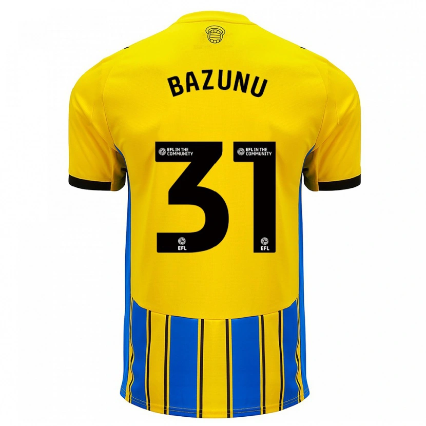 Danxen Hombre Camiseta Gavin Bazunu #31 Azul Amarillo 2ª Equipación 2025/26 La Camisa México