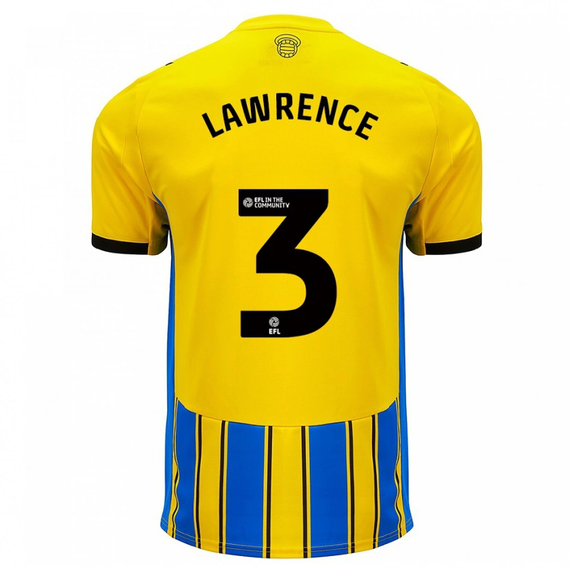 Danxen Hombre Camiseta Nico Lawrence #3 Azul Amarillo 2ª Equipación 2025/26 La Camisa México