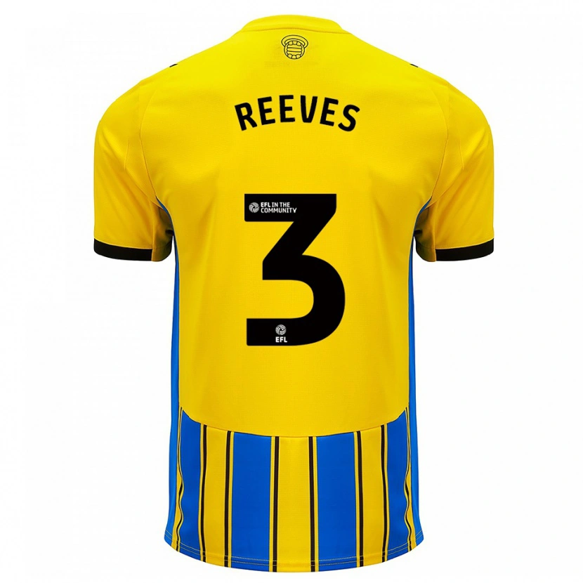Danxen Hombre Camiseta Ben Reeves #3 Azul Amarillo 2ª Equipación 2025/26 La Camisa México