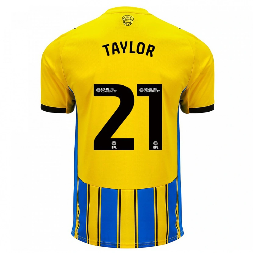 Danxen Hombre Camiseta Charlie Taylor #21 Azul Amarillo 2ª Equipación 2025/26 La Camisa México