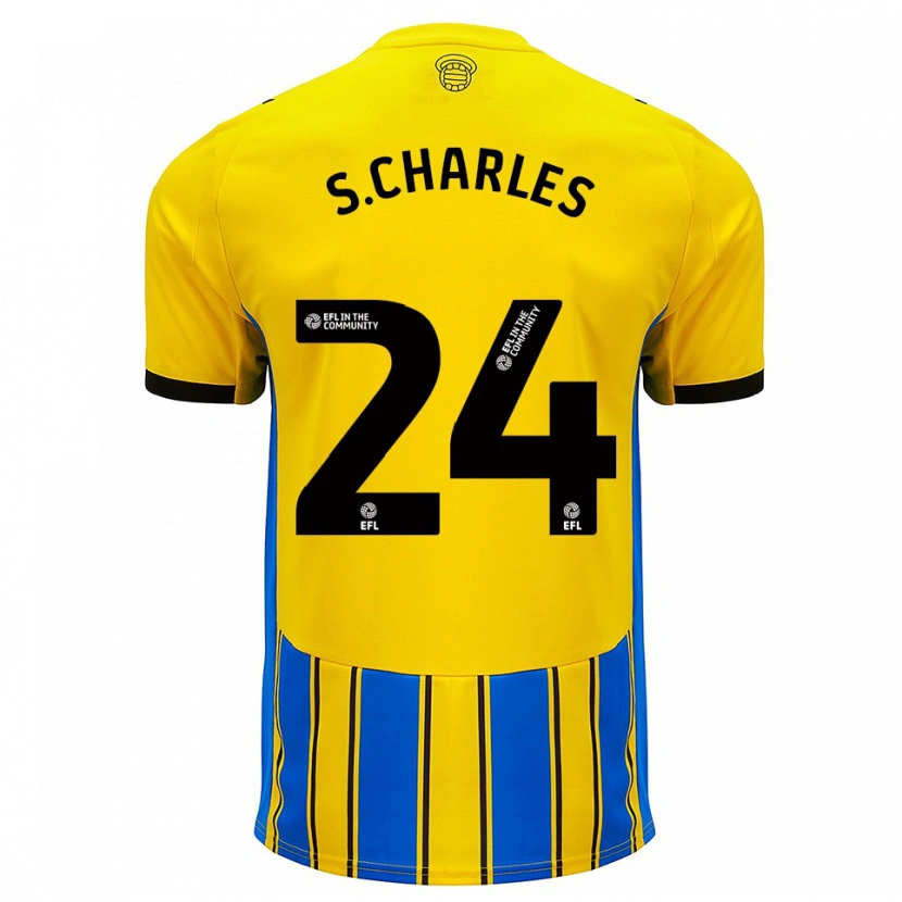 Danxen Hombre Camiseta Shea Charles #24 Azul Amarillo 2ª Equipación 2025/26 La Camisa México