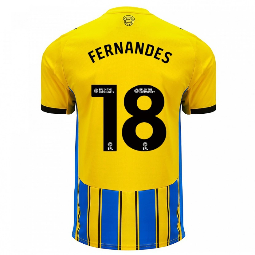 Danxen Hombre Camiseta Mateus Fernandes #18 Azul Amarillo 2ª Equipación 2025/26 La Camisa México