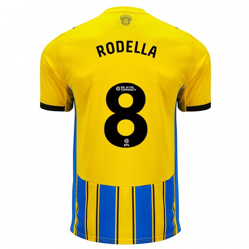 Danxen Hombre Camiseta Leo Rodella #8 Azul Amarillo 2ª Equipación 2025/26 La Camisa México