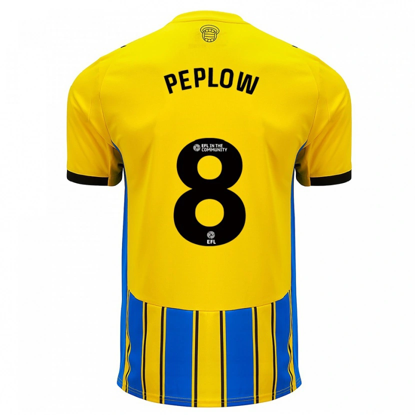 Danxen Hombre Camiseta Chloe Peplow #8 Azul Amarillo 2ª Equipación 2025/26 La Camisa México