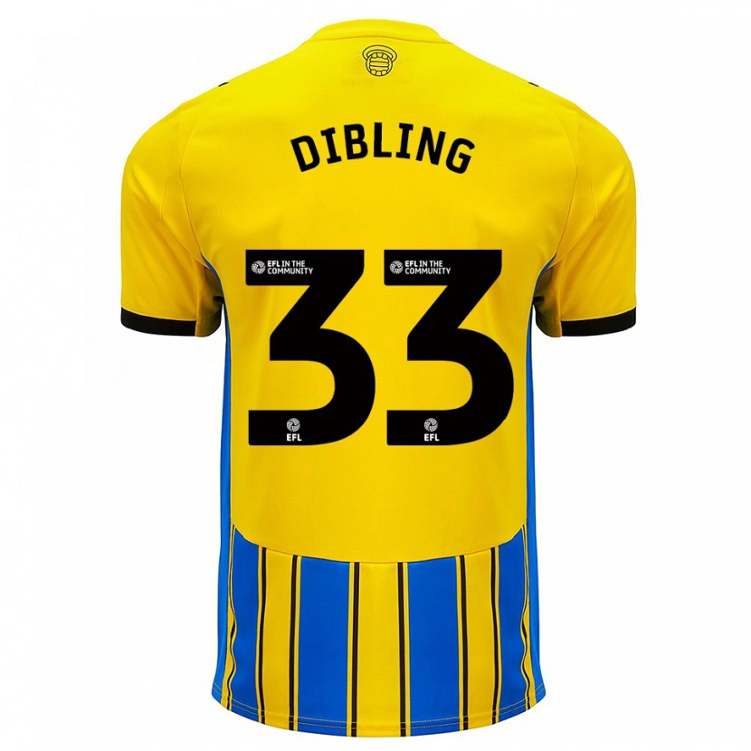 Danxen Hombre Camiseta Tyler Dibling #33 Azul Amarillo 2ª Equipación 2025/26 La Camisa México