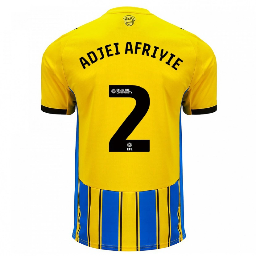 Danxen Hombre Camiseta Hansel Adjei-Afriyie #2 Azul Amarillo 2ª Equipación 2025/26 La Camisa México