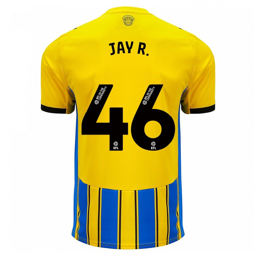 Danxen Hombre Camiseta Jay Robinson #46 Azul Amarillo 2ª Equipación 2025/26 La Camisa México