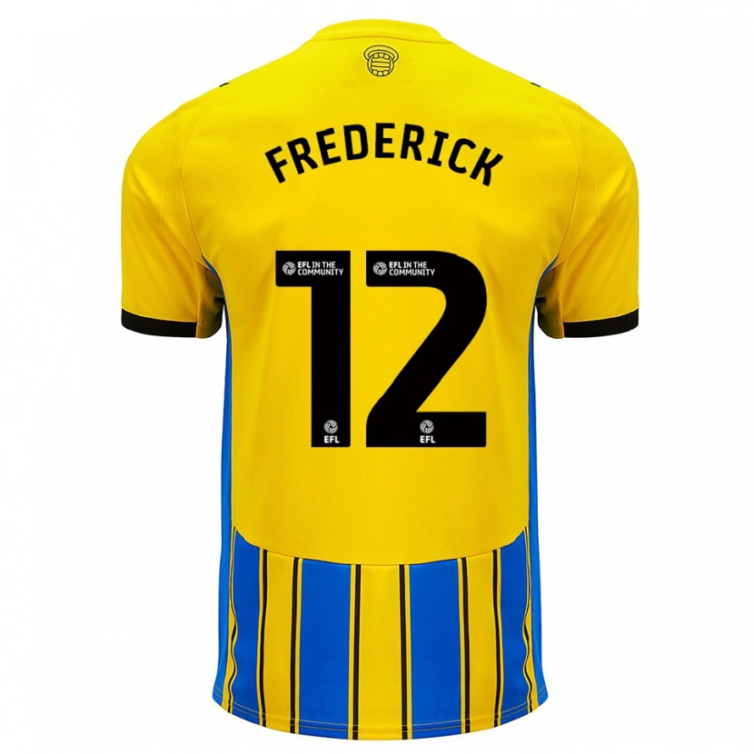 Danxen Hombre Camiseta Cameron Frederick #12 Azul Amarillo 2ª Equipación 2025/26 La Camisa México