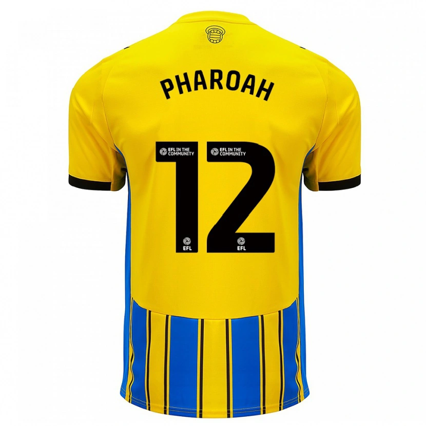 Danxen Hombre Camiseta Sophia Pharoah #12 Azul Amarillo 2ª Equipación 2025/26 La Camisa México