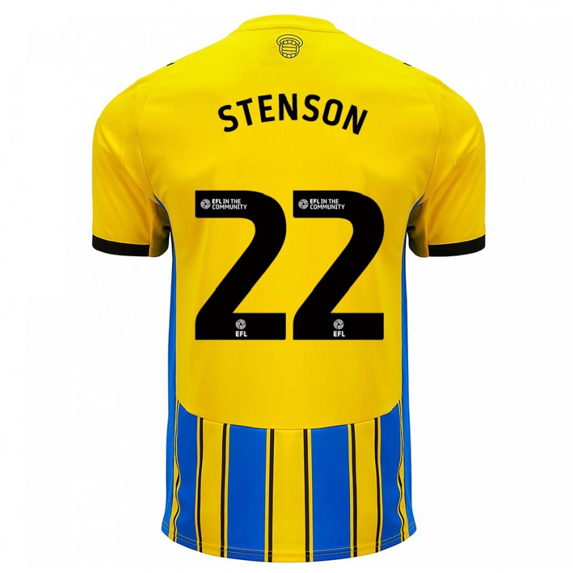 Danxen Hombre Camiseta Fran Stenson #22 Azul Amarillo 2ª Equipación 2025/26 La Camisa México