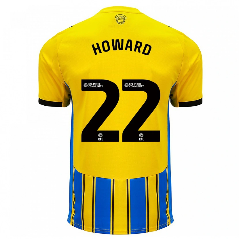Danxen Hombre Camiseta Bethany-May Howard #22 Azul Amarillo 2ª Equipación 2025/26 La Camisa México