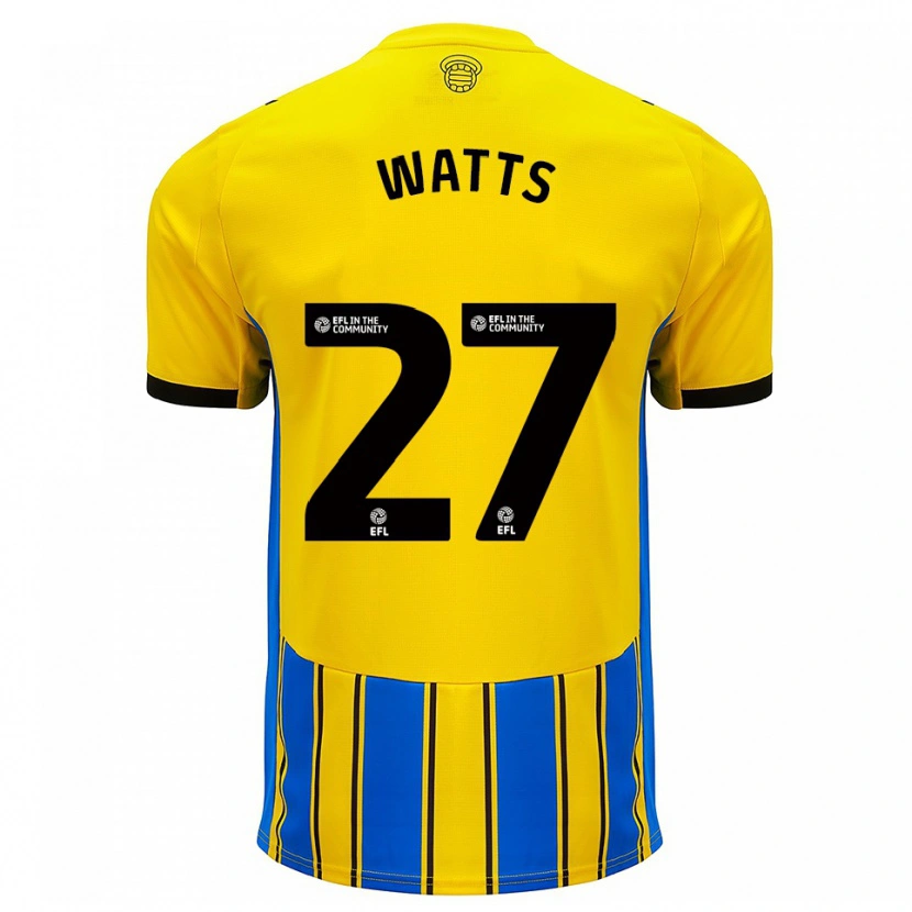 Danxen Hombre Camiseta Isabel Watts #27 Azul Amarillo 2ª Equipación 2025/26 La Camisa México