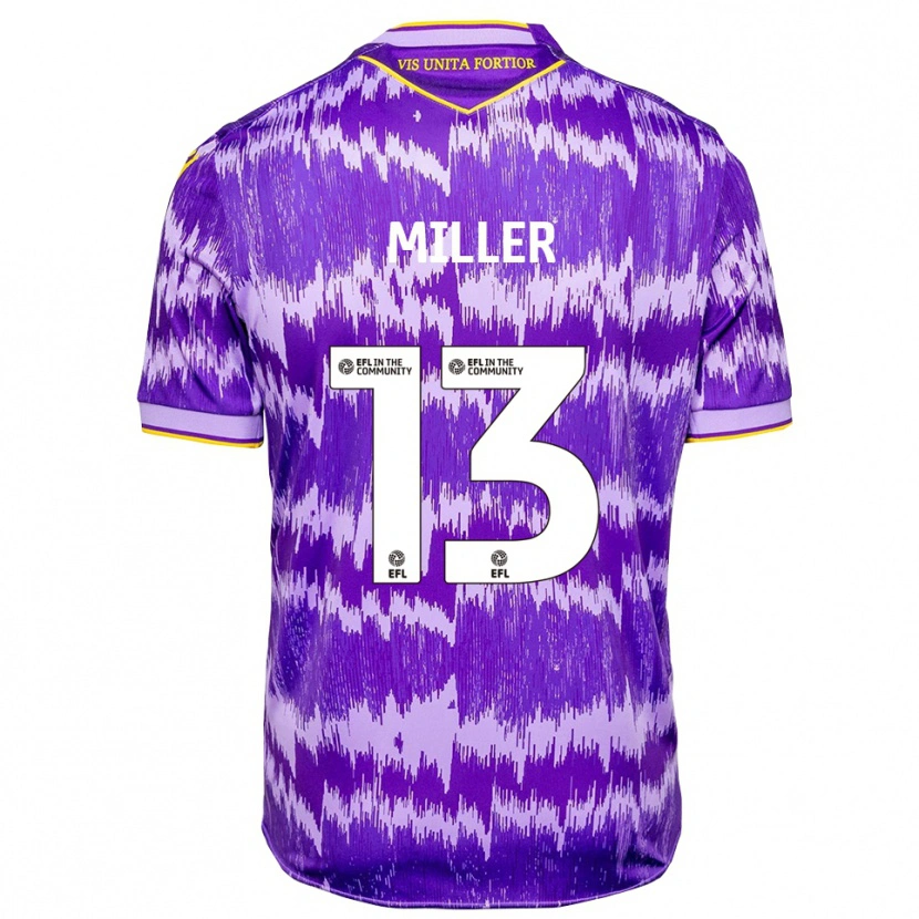 Danxen Hombre Camiseta Tom Miller #13 Púrpura Amarillo 2ª Equipación 2025/26 La Camisa México