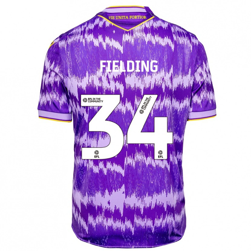 Danxen Hombre Camiseta Frank Fielding #34 Púrpura Amarillo 2ª Equipación 2025/26 La Camisa México