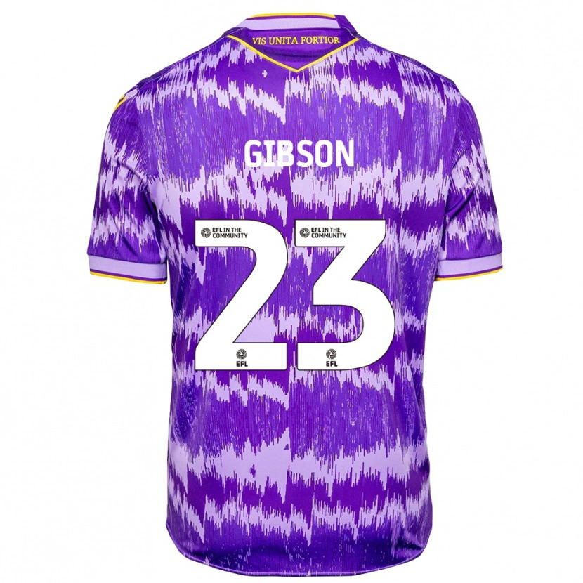 Danxen Hombre Camiseta Ben Gibson #23 Púrpura Amarillo 2ª Equipación 2025/26 La Camisa México