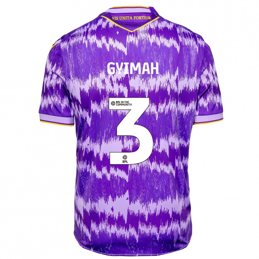 Danxen Hombre Camiseta Francis Gyimah #3 Púrpura Amarillo 2ª Equipación 2025/26 La Camisa México