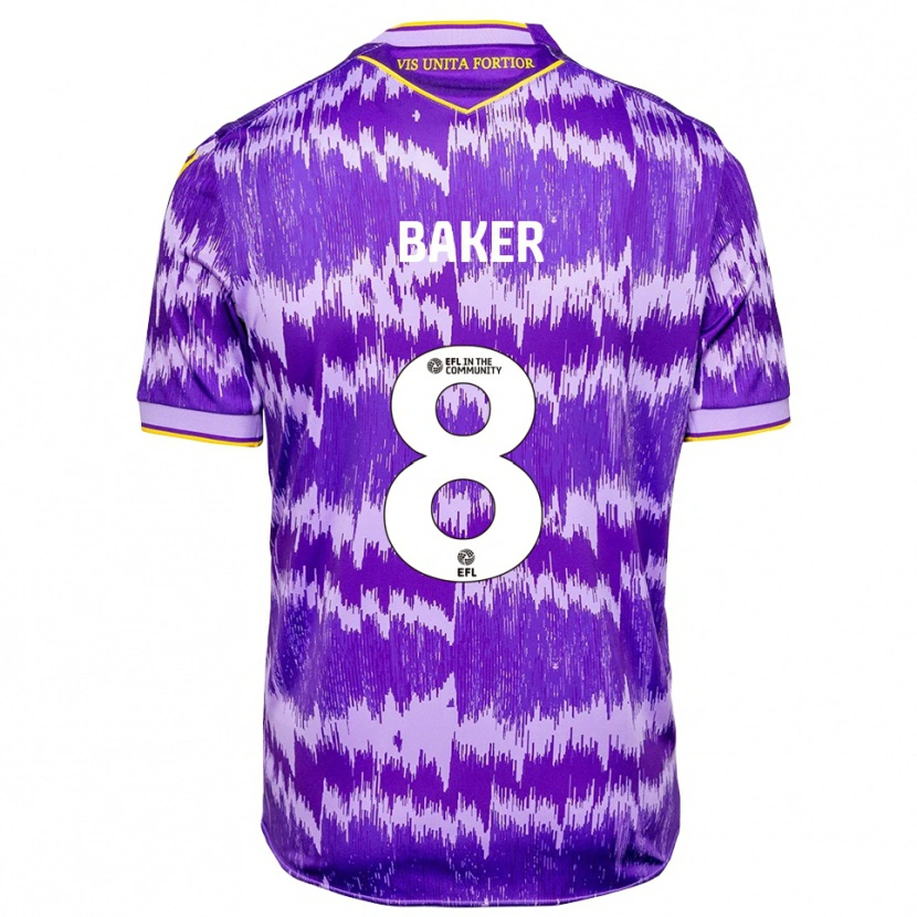 Danxen Hombre Camiseta Lewis Baker #8 Púrpura Amarillo 2ª Equipación 2025/26 La Camisa México