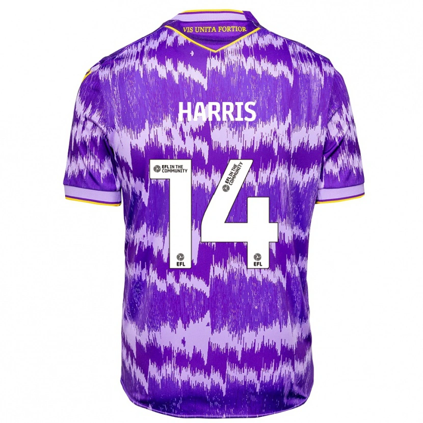 Danxen Hombre Camiseta Oscar Harris #14 Púrpura Amarillo 2ª Equipación 2025/26 La Camisa México