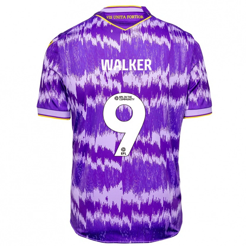 Danxen Hombre Camiseta Adriel Walker #9 Púrpura Amarillo 2ª Equipación 2025/26 La Camisa México