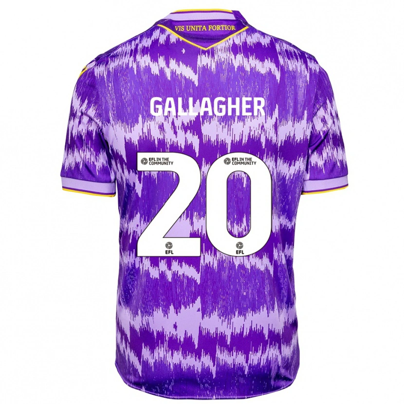 Danxen Hombre Camiseta Sam Gallagher #20 Púrpura Amarillo 2ª Equipación 2025/26 La Camisa México