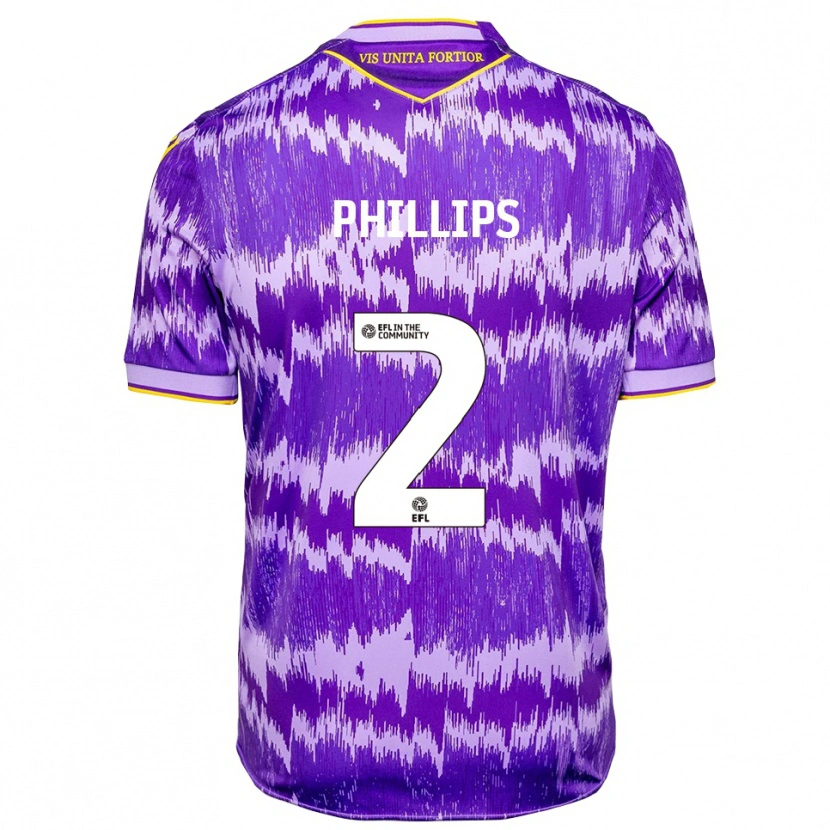Danxen Hombre Camiseta Sanchez Phillips #2 Púrpura Amarillo 2ª Equipación 2025/26 La Camisa México