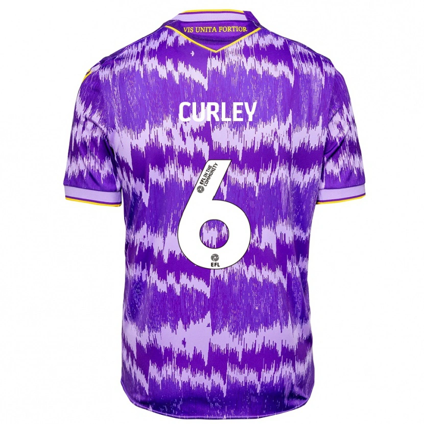 Danxen Hombre Camiseta Ruben Curley #6 Púrpura Amarillo 2ª Equipación 2025/26 La Camisa México