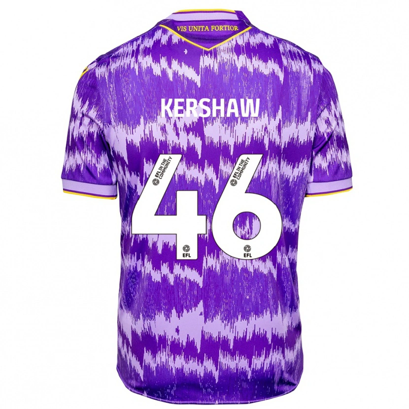 Danxen Hombre Camiseta Ben Kershaw #46 Púrpura Amarillo 2ª Equipación 2025/26 La Camisa México
