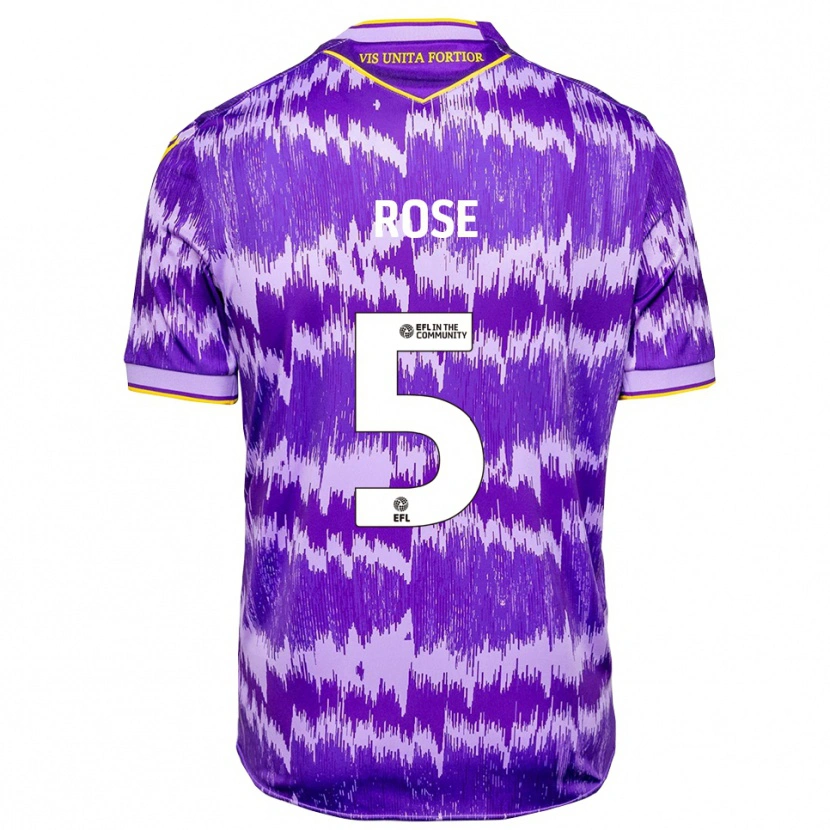 Danxen Hombre Camiseta Michael Rose #5 Púrpura Amarillo 2ª Equipación 2025/26 La Camisa México