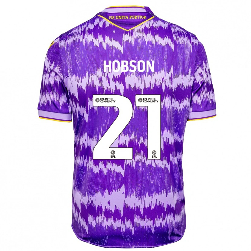 Danxen Hombre Camiseta Elizabeth Hobson #21 Púrpura Amarillo 2ª Equipación 2025/26 La Camisa México