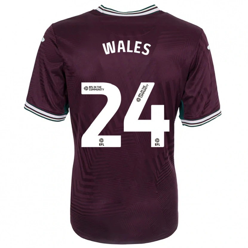 Danxen Hombre Camiseta Bobby Wales #24 Rojo Óxido Blanco 2ª Equipación 2025/26 La Camisa México