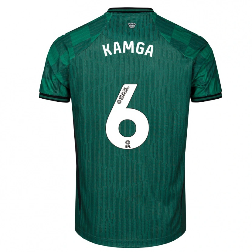 Danxen Hombre Camiseta Ian Kamga #6 Verde Negro 2ª Equipación 2025/26 La Camisa México