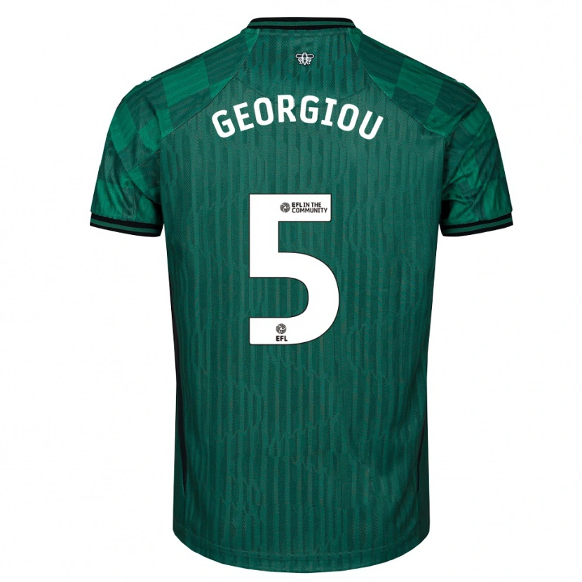 Danxen Hombre Camiseta Tom Georgiou #5 Verde Negro 2ª Equipación 2025/26 La Camisa México
