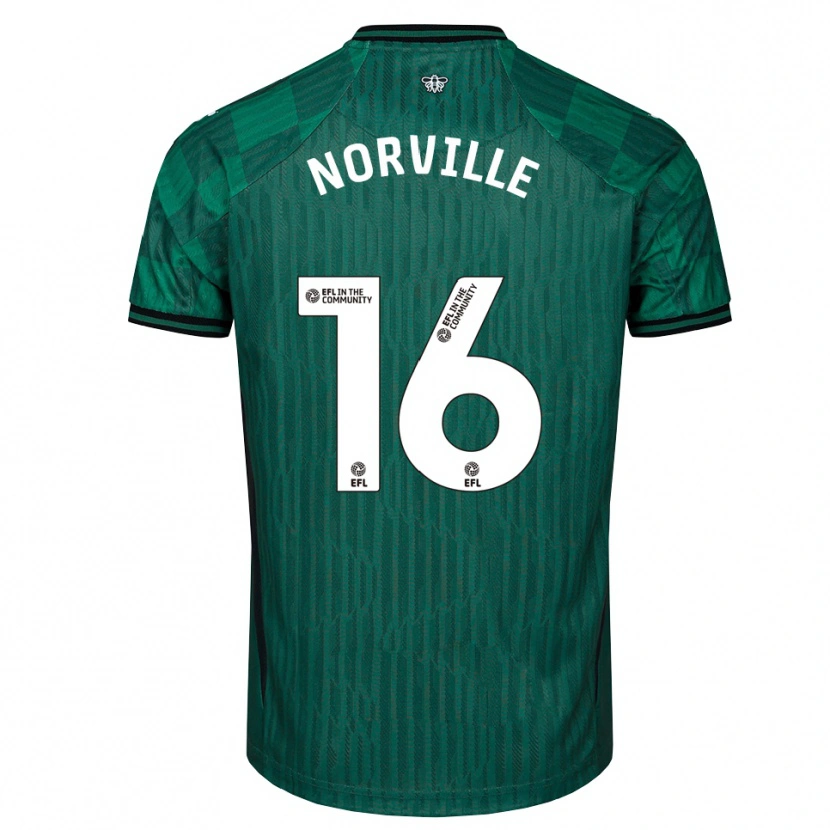 Danxen Hombre Camiseta Jael Norville #16 Verde Negro 2ª Equipación 2025/26 La Camisa México