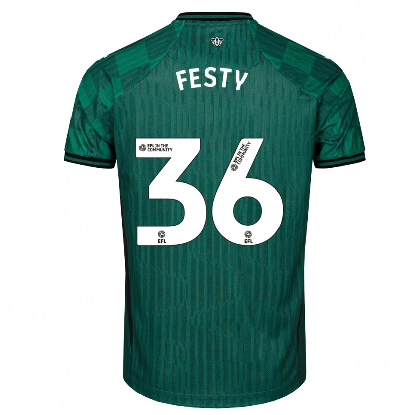 Danxen Hombre Camiseta Festy Ebosele #36 Verde Negro 2ª Equipación 2025/26 La Camisa México