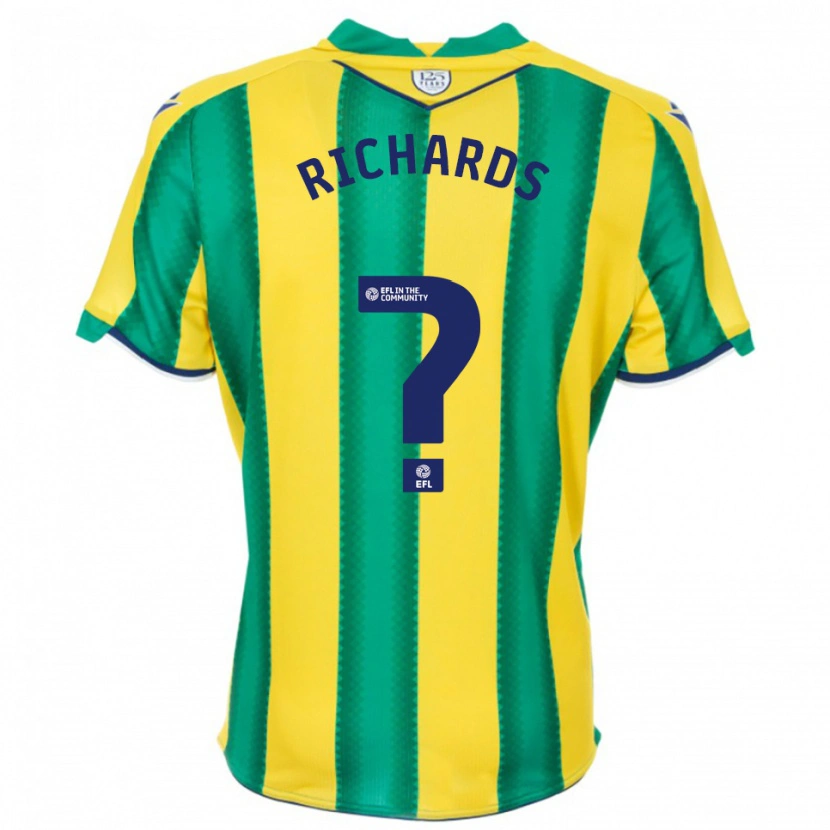 Danxen Hombre Camiseta Matt Richards #0 Amarillo Verde 2ª Equipación 2025/26 La Camisa México